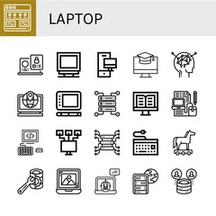 laptop simple icons set