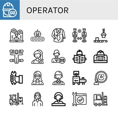 operator simple icons set