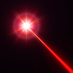 red laser beam. vector illustration