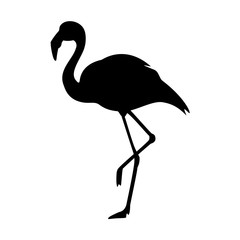 Black silhouette flamingo logo. © viktorijareut