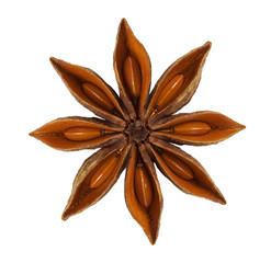  Whole Star Anise isolated on white background with clipping path.