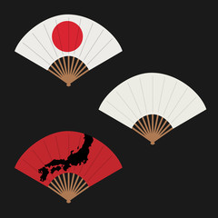 Set of hand fans. Decorative fans vector isolated on background