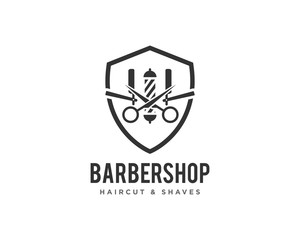 Barbershop or Haircut Logo Icon Design Vector