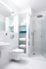 Simple white bathroom interior