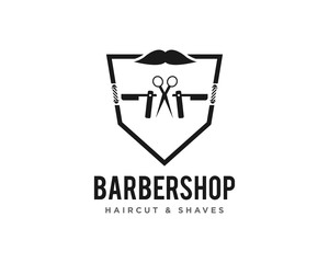 Barbershop or Haircut Logo Icon Design Vector