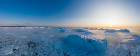 Greenland Ilulissat color glaciers sea ocean fjord