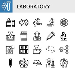 Fototapeta premium laboratory simple icons set