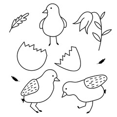Easter cute chicken icon. Simple element illustration. Easter cute chicken symbol design template. Can be used for web and mobile on the white background