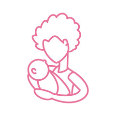 woman with baby, line style icon
