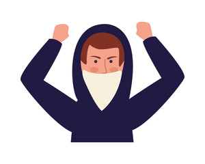 activist man protesting avatar character