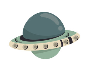space ufo flying isolated icon