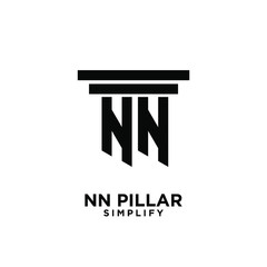 minimal nn n pillar letter initial logo icon design