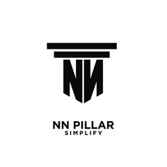 minimal nn n pillar letter initial logo icon design