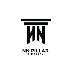 minimal nn n pillar letter initial logo icon design