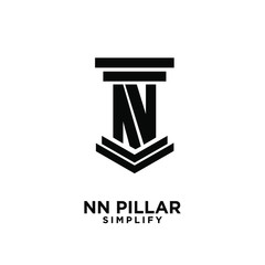 minimal nn n pillar letter initial logo icon design
