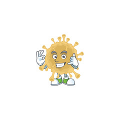 Call me funny gesture coronavirus particle mascot cartoon design