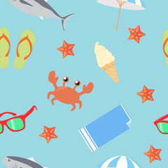 Vector Seamless summer pattern Background