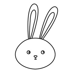 head of cute rabbit animal isolated icon vector illustration design