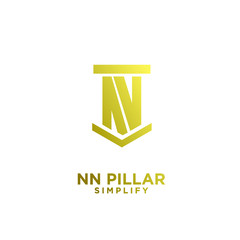 minimal nn n pillar letter initial gold luxury logo icon design