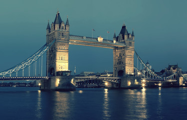 Tower bridge in london at night