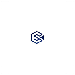 Obraz premium initial C S letter logo emblem design