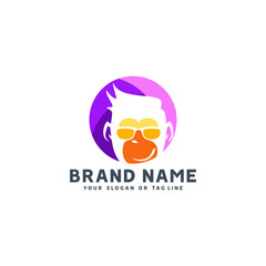 colorful apes logo design vector