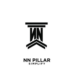 minimal nn n pillar letter initial logo icon design