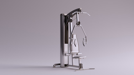 Silver Lats Pull Down Weight Machine 3d illustration 3d render	