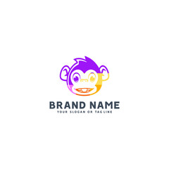 colorful apes logo design vector