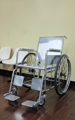 Wheelchair in Hospital waiting for patient use.