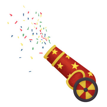 Party cannon. Clip art on white background