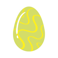 cute egg easter decorated waves lines vector illustration design