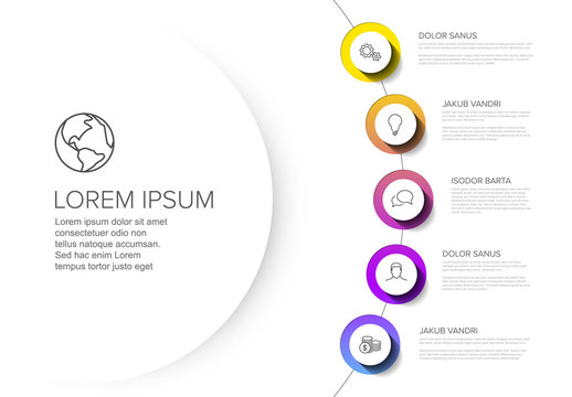 Multipurpose Infographic template with five elements