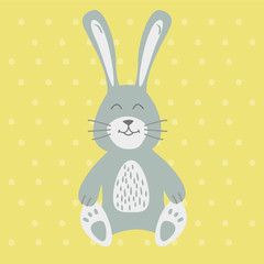 Scandinavian style rabbit.Children vector illustration.