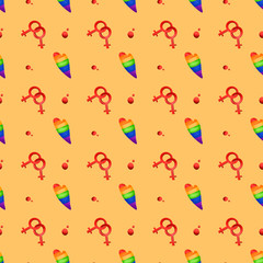 Rainbow LGBT Heart Seamless Pattern Texture Digital Art. Print for textiles, wrapping paper, packages, boxes, cards, invitation cards, banners, web.