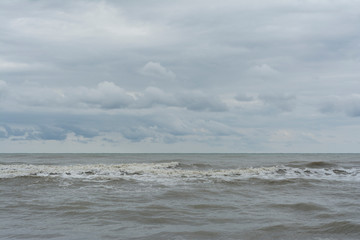 stormy sea and dark raint clouds