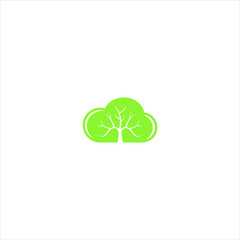 tree and cloud logo design vector