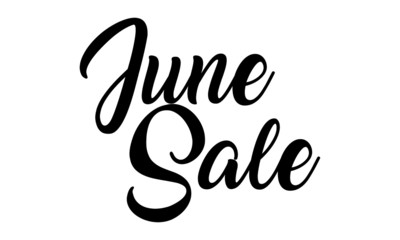 June Sale handwritten lettering on isolated white background. Modern Calligraphy