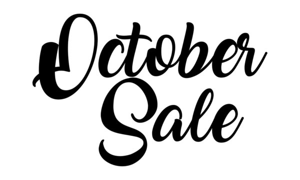 October Sale handwritten lettering on isolated white background. Modern Calligraphy
