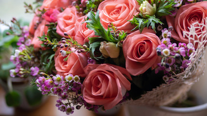 Beautiful cream flowers bouquet