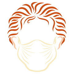 child in a medical mask on his face