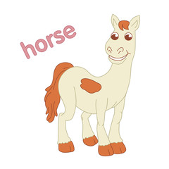 Horse illustration for children with the name