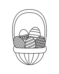 eggs painted easter in basket