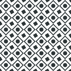 Abstract seamless geometric vector pattern. Squares and circles.