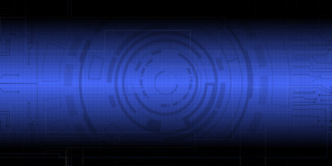 Gradient dark blue future hi tech element patterns modern tech background horizontal banner and wallpapers.
