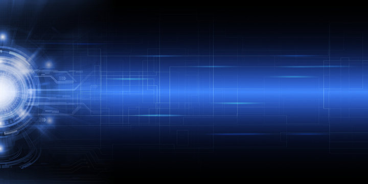 Futuristic horizontal motion speed digital technology theme abstract tech background.