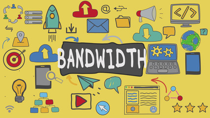 Bandwidth, Yellow Illustration Graphic Technology Concept
