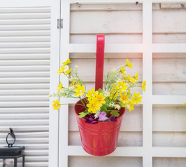 Hanging Flower Pots with fence