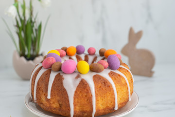 home made apple carrot sponge cake for easter