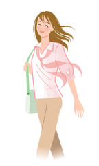 颯爽と歩くおしゃれな女性